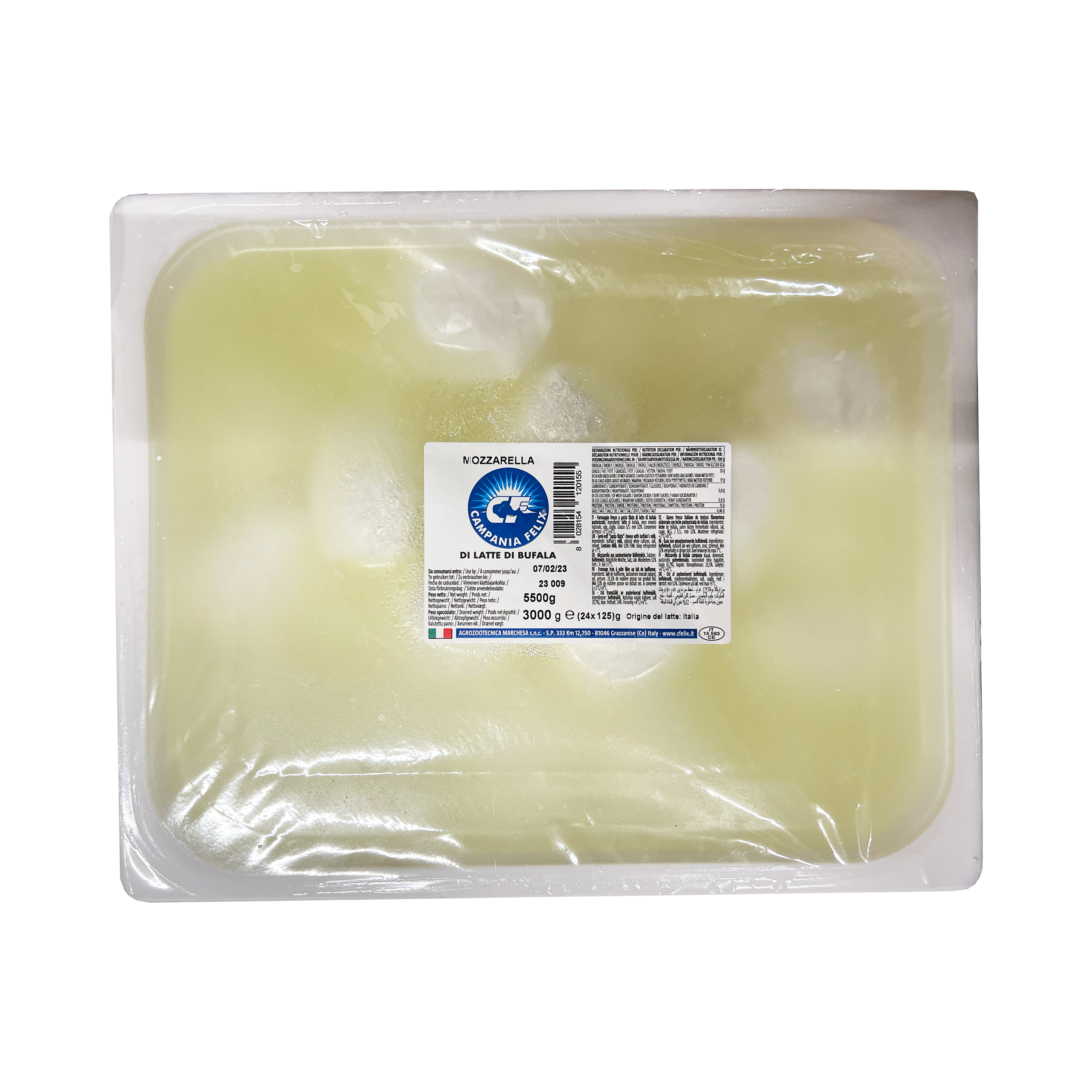 Mozarella di Bufala DOP 24x125g, 3kg
