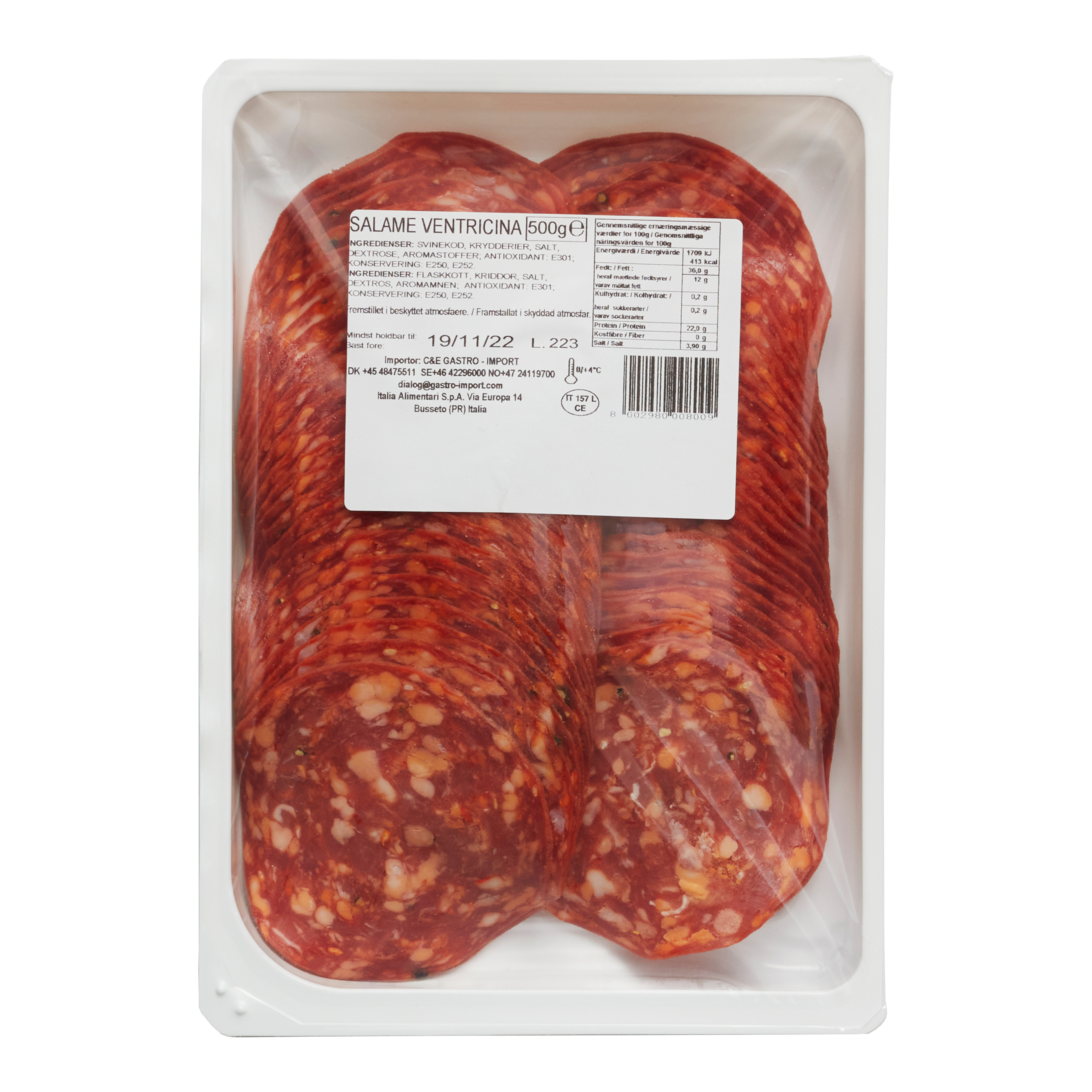 Ventricina i skiver 500 gr