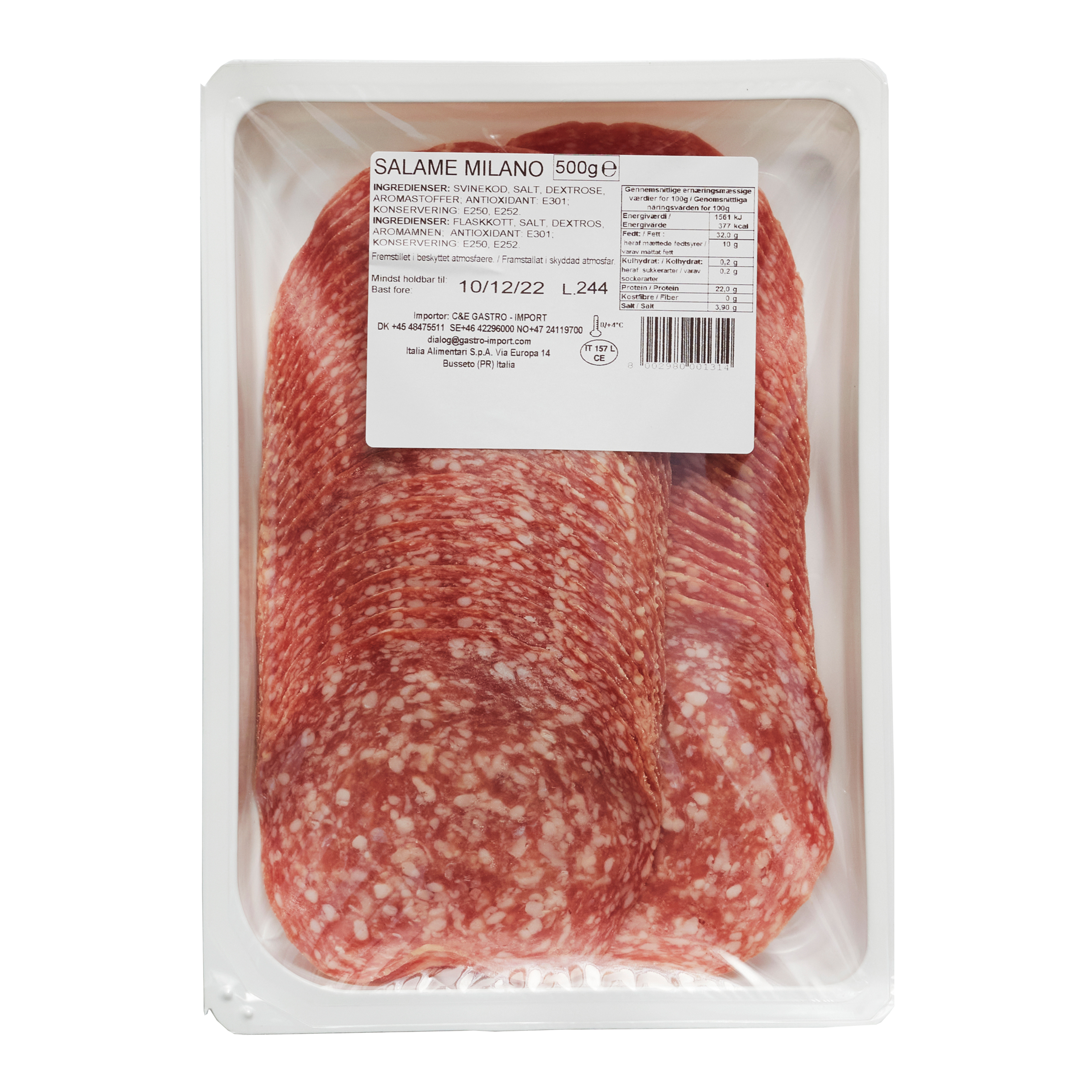 Milano salame, slice 500 gr.