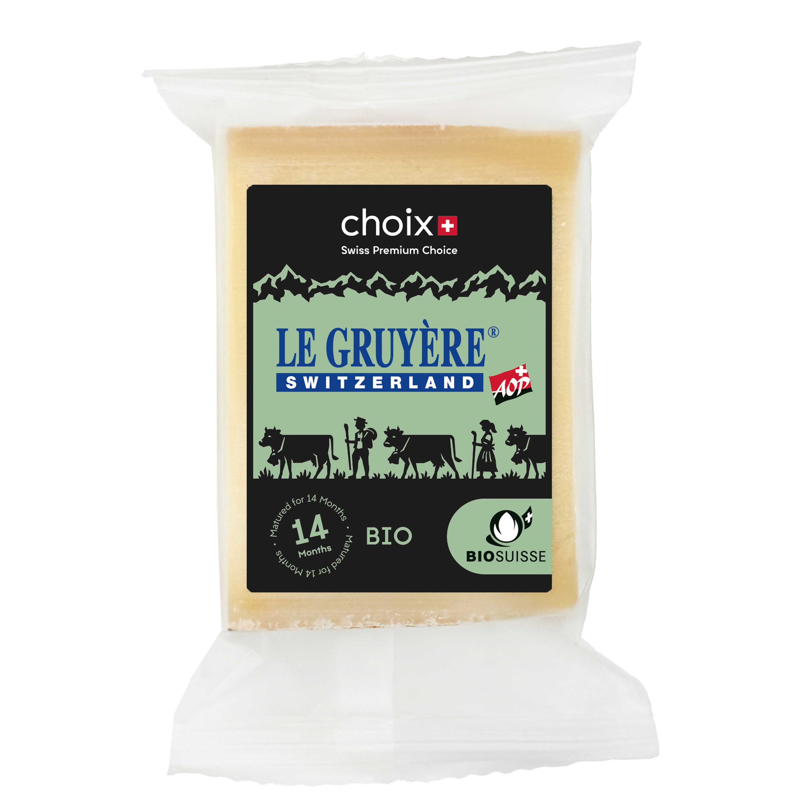 Choix Gruyère AOP ØKO, 14 md. 170 g