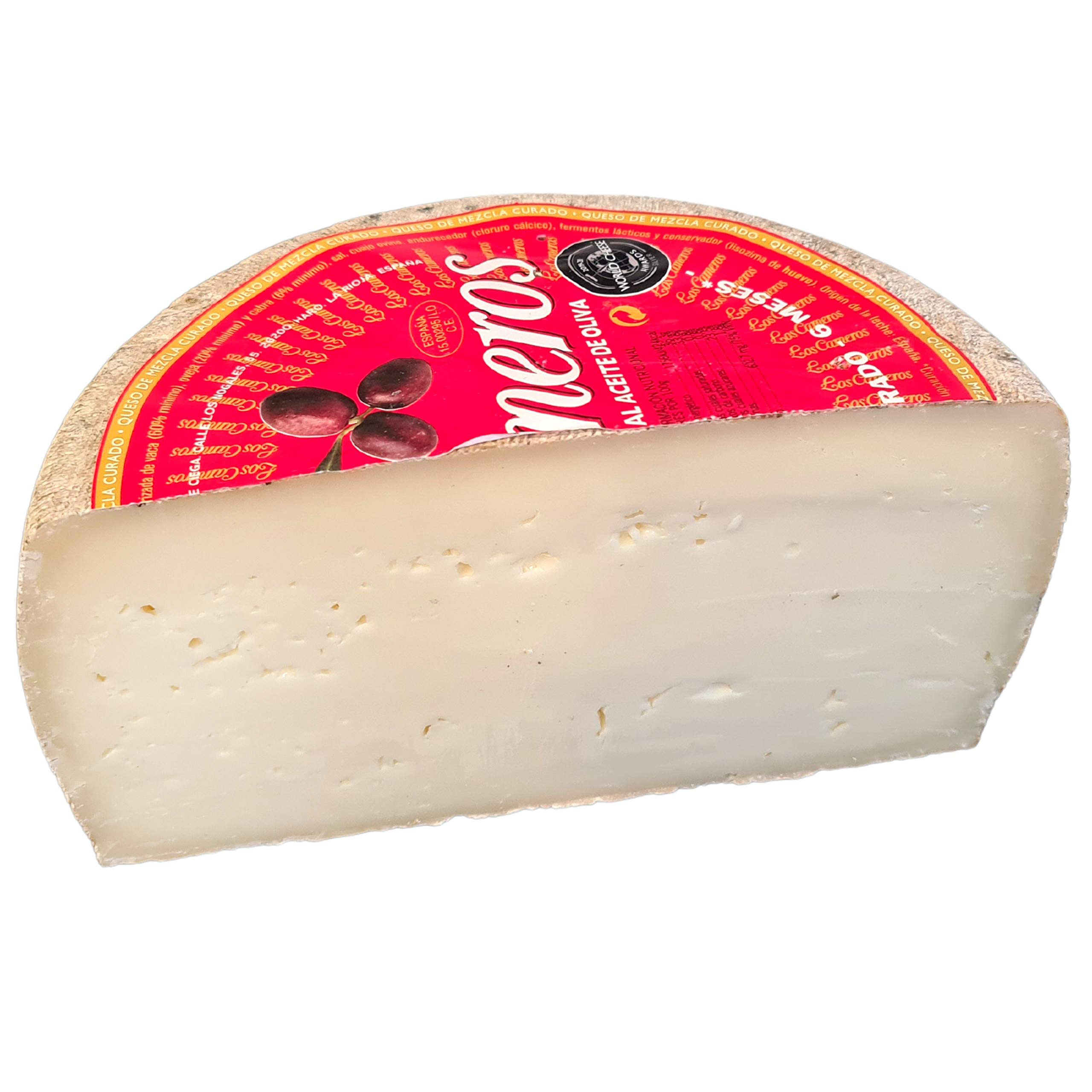 Olivenoljevasket 3-melks-ost 6 mnd, Los Cameros 3,3kg, 