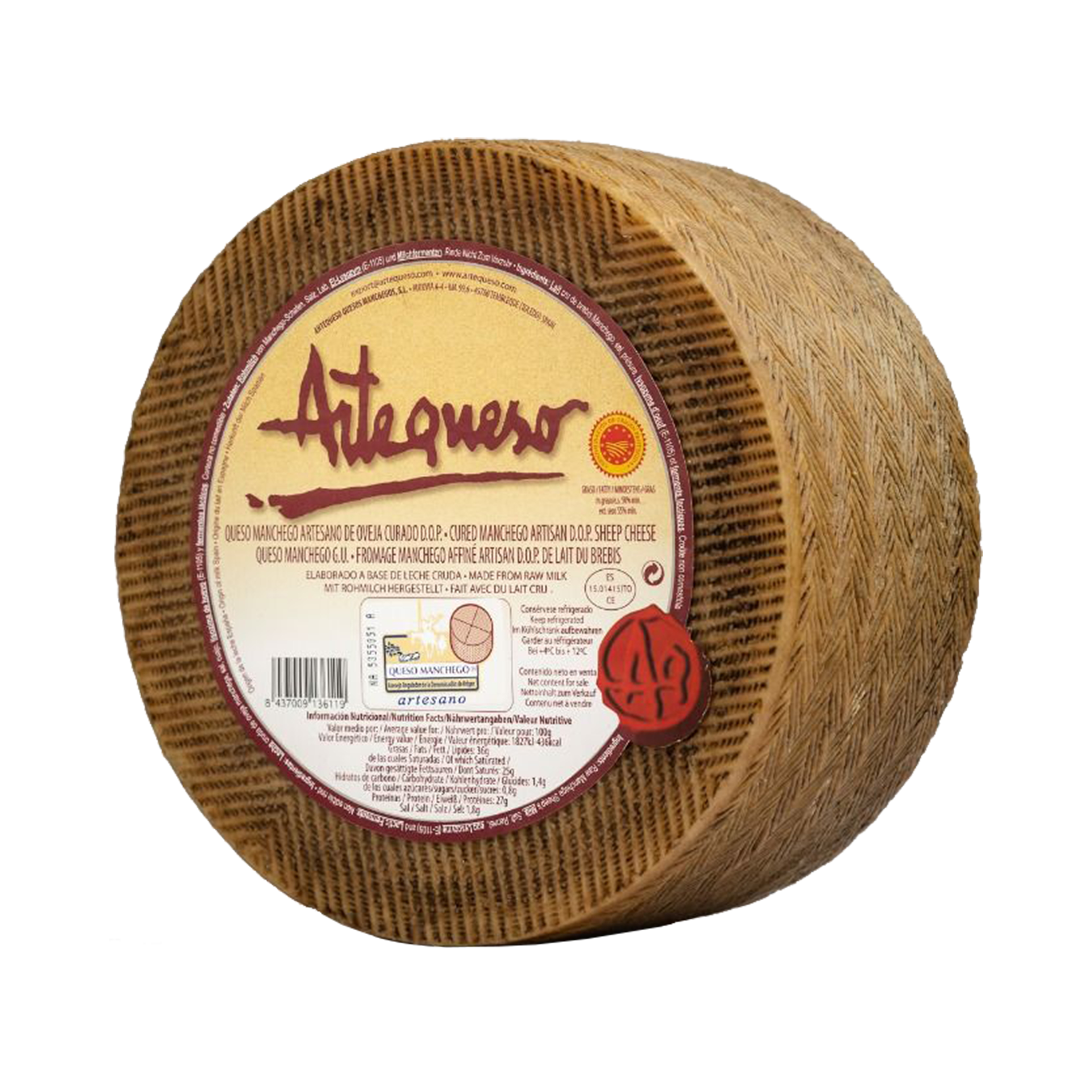 Manchego Artequeso DOP 3 kg Curado