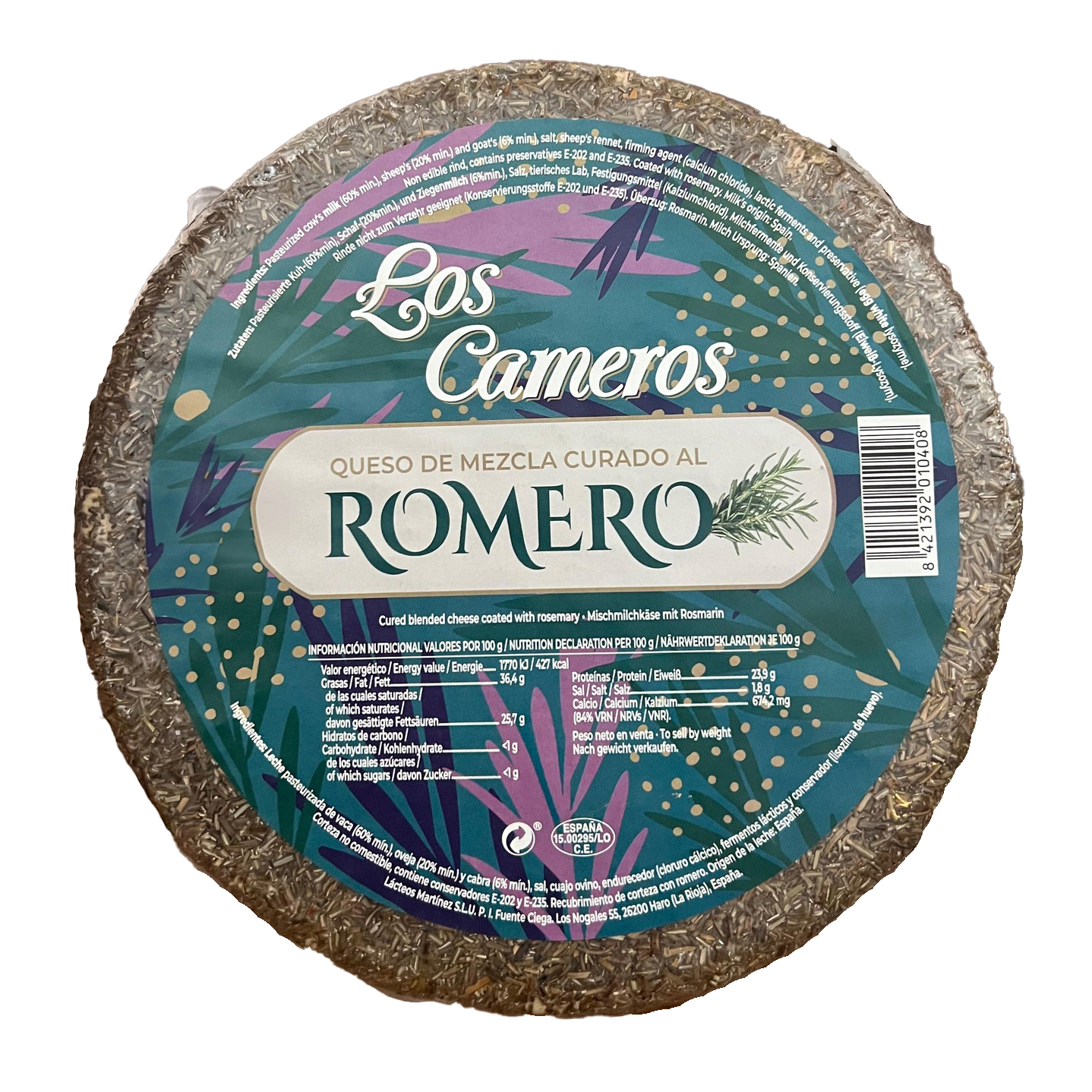 Los Cameros 3-melksost m. rosmarin. 6 mnd , 3,3 kg