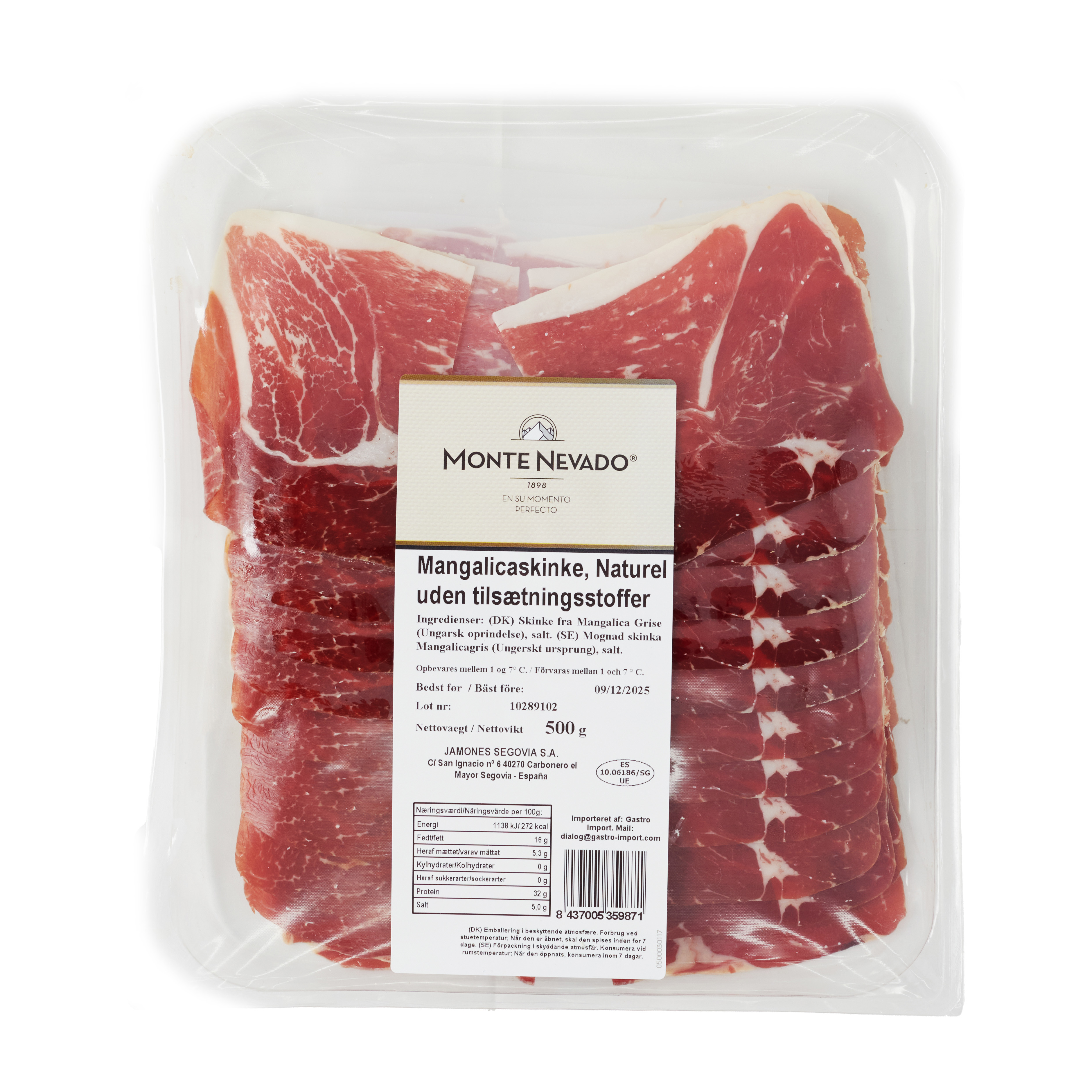 Mangalica, skiveskåret min 22 mnd 500g Mangalica, skiveskåret min 22 mnd 500g