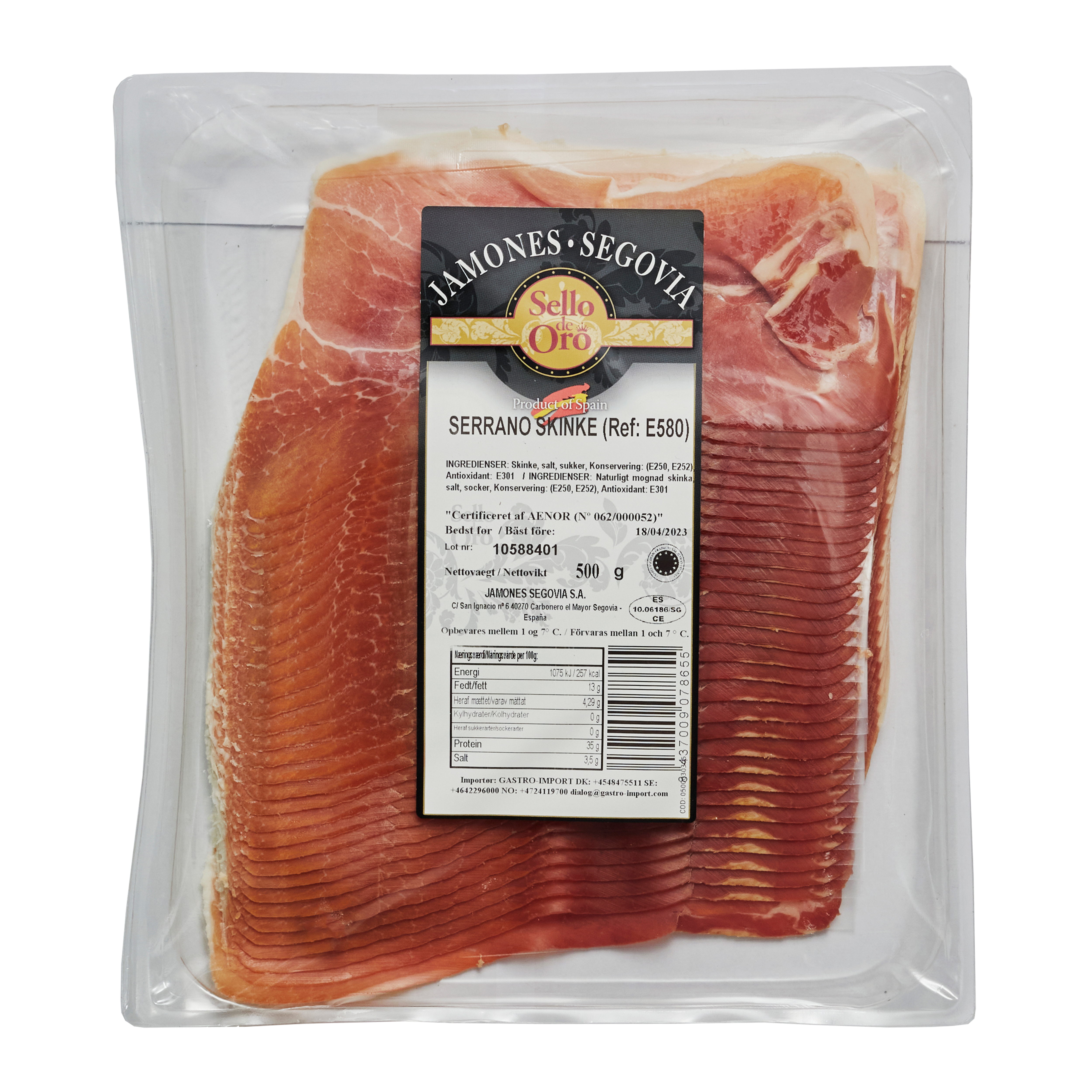 Serrano Jamones Segovia, skivet 500 gr