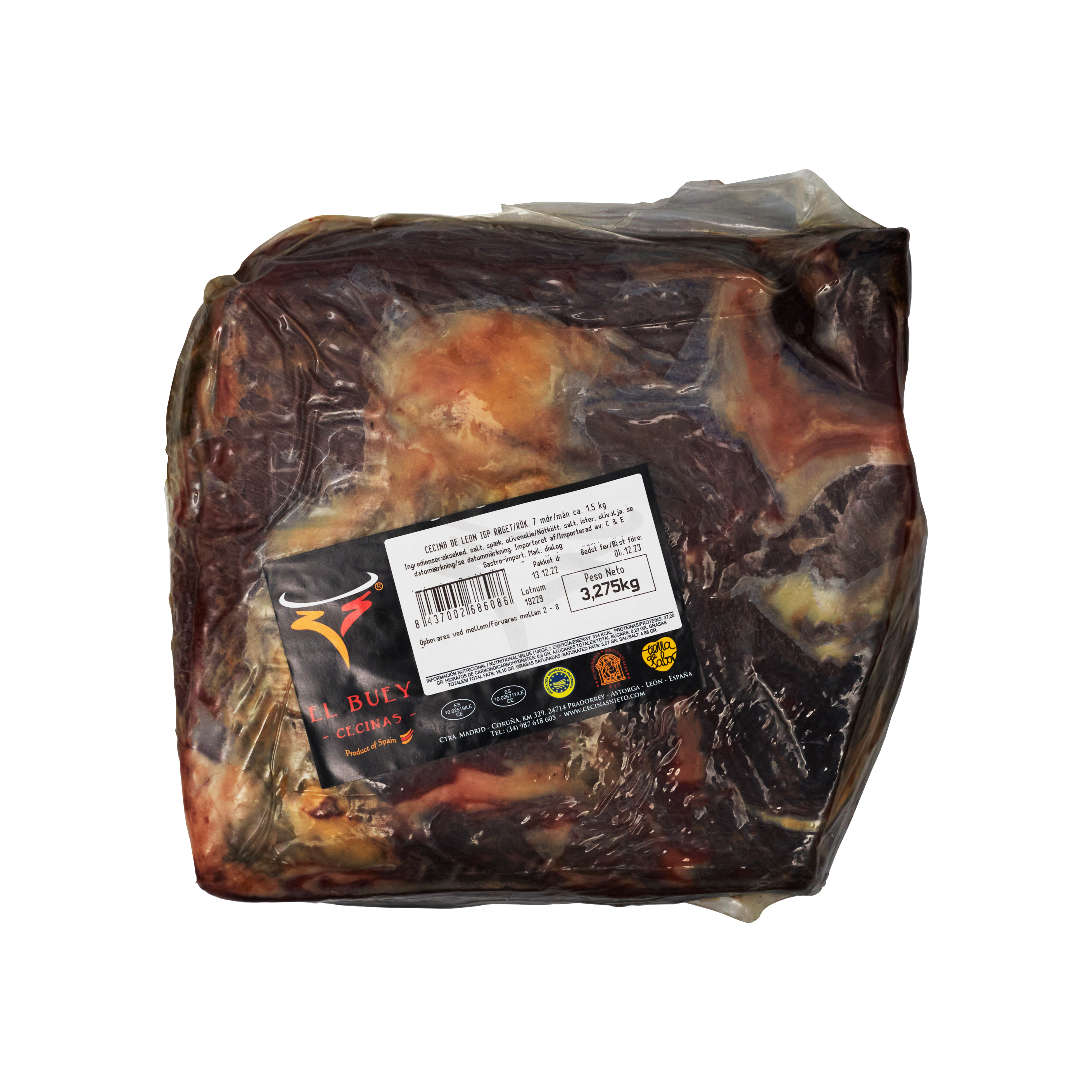 Cecina de León 7 mdr IGP røget 1,5-3 kg