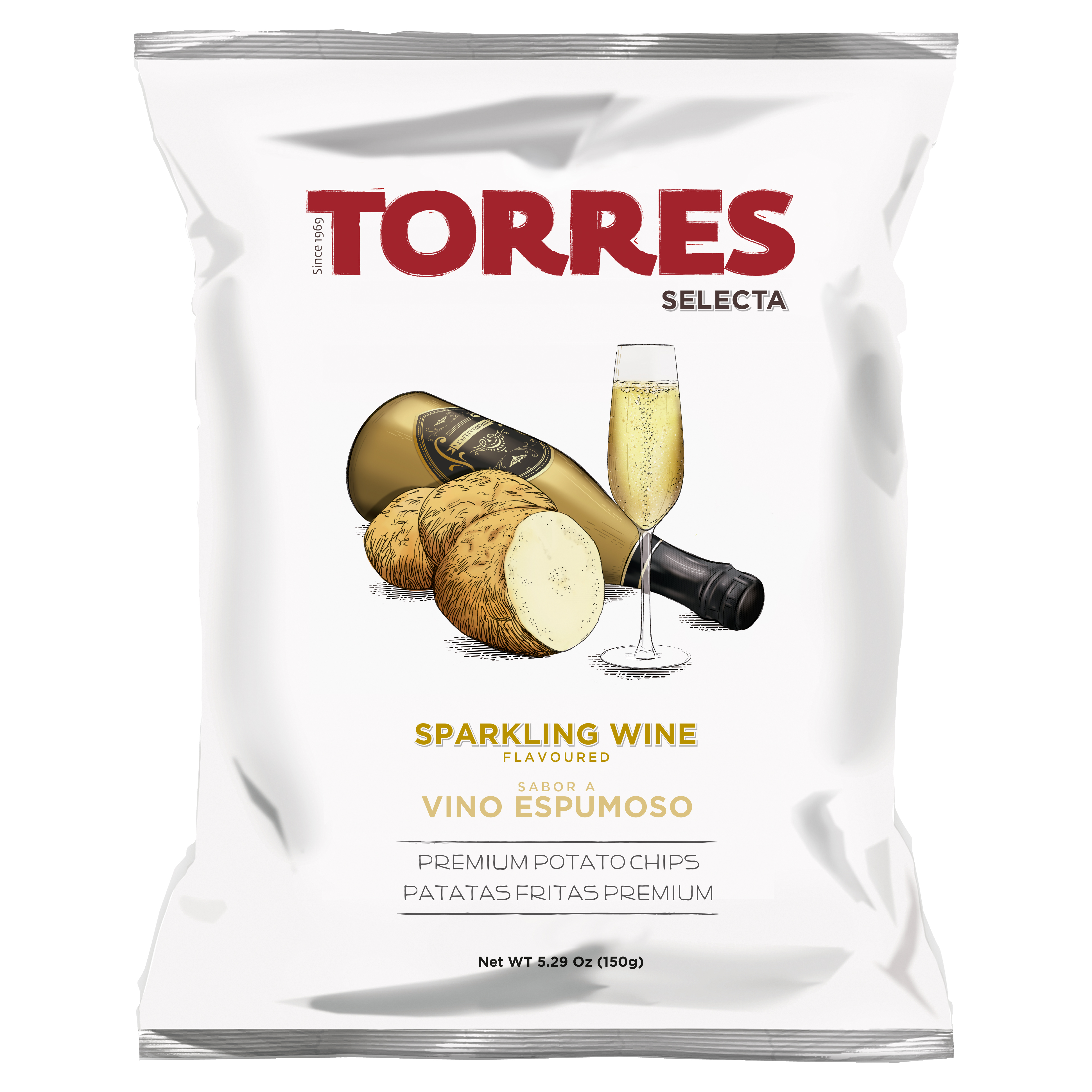 Chips, musserende vin 150g