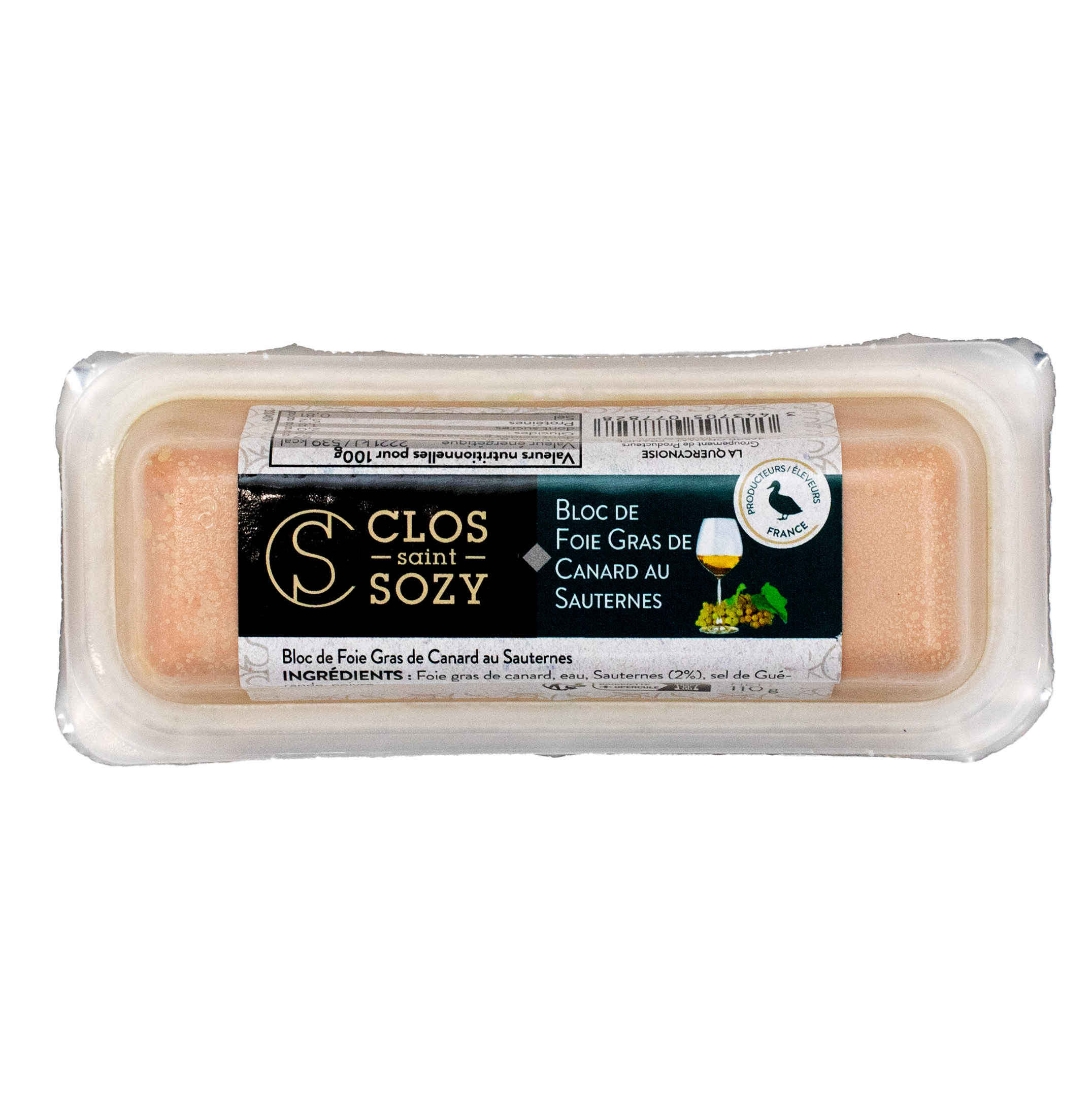 Foie Gras de Canard Bloc au Sauternes 110 g