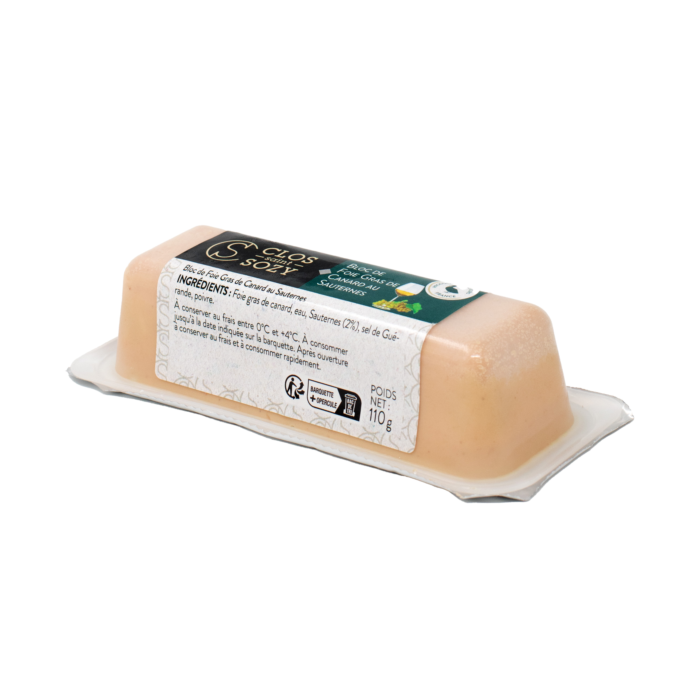 Foie Gras de Canard Bloc au Sauternes 110 g