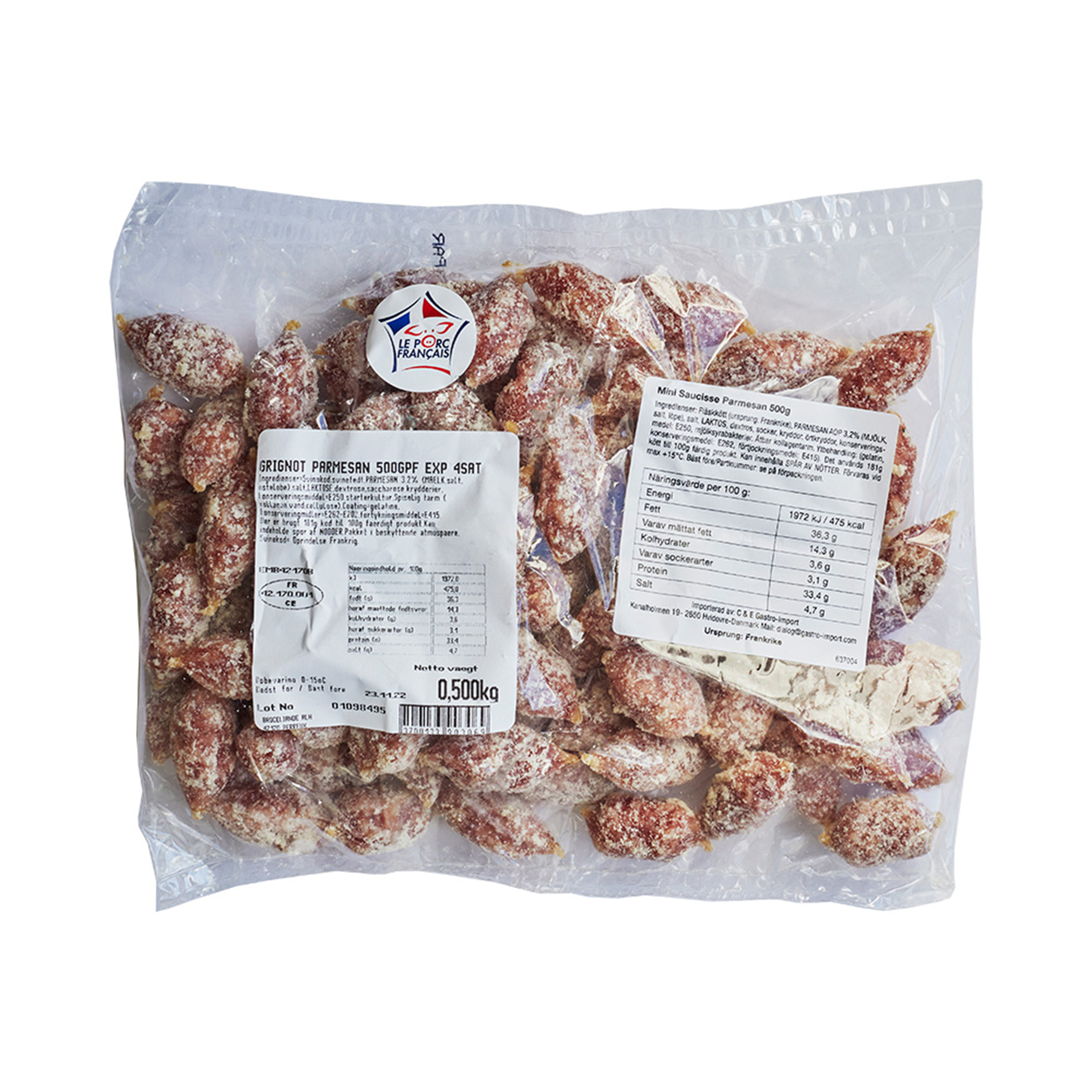 Mini saucisse Parmesan 500 gr